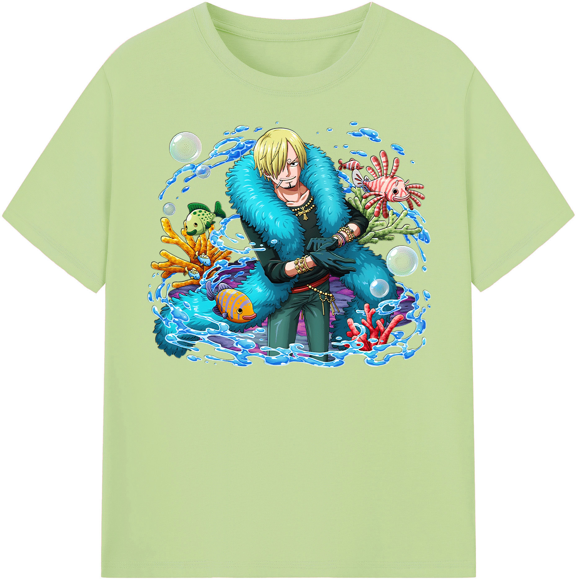 ワンピース サンジ ONE PIECE Sanji 綿100％半袖Tシャツ（フロントプリント）